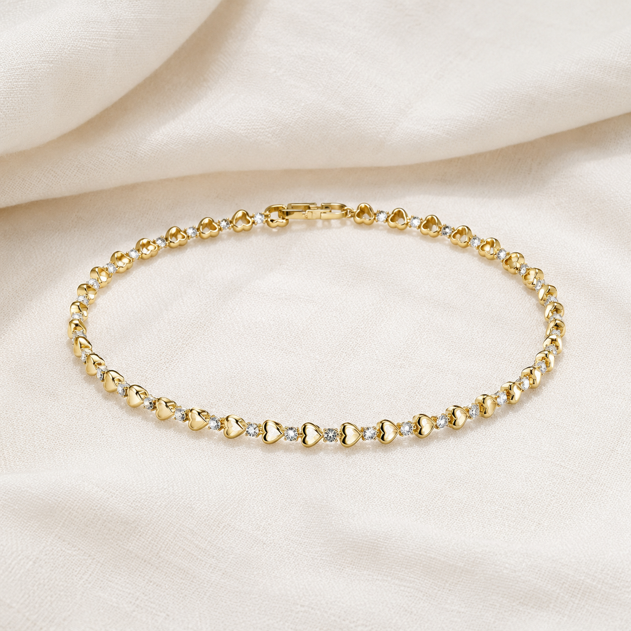 Eternal Love - Heart to Heart Link Charm Bracelet