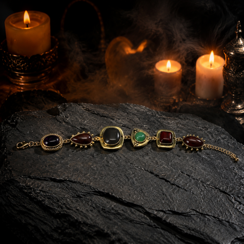 acred Oasis - Natural Amber & Golden Rutilated Quartz Energy Bracelet