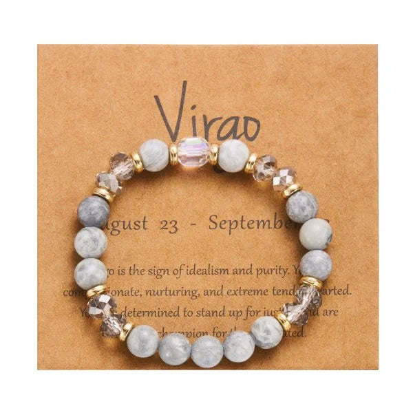 Minimalist Personalized Zodiac Crystal Beaded Bracelet - Perfect Gift for Her