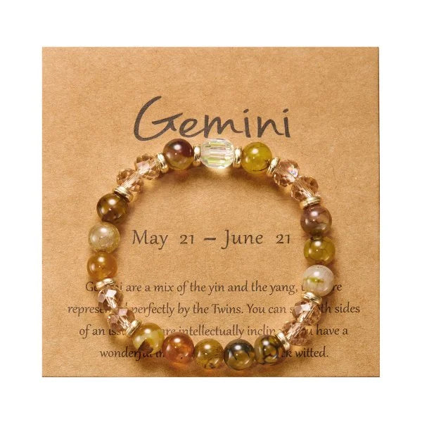 Minimalist Personalized Zodiac Crystal Beaded Bracelet - Perfect Gift for Her