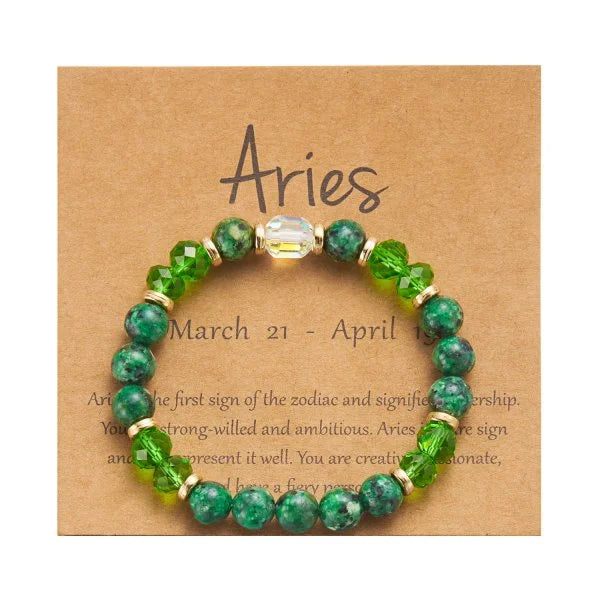 Minimalist Personalized Zodiac Crystal Beaded Bracelet - Perfect Gift for Her