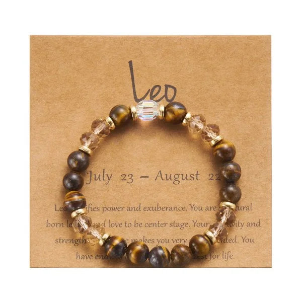 Minimalist Personalized Zodiac Crystal Beaded Bracelet - Perfect Gift for Her