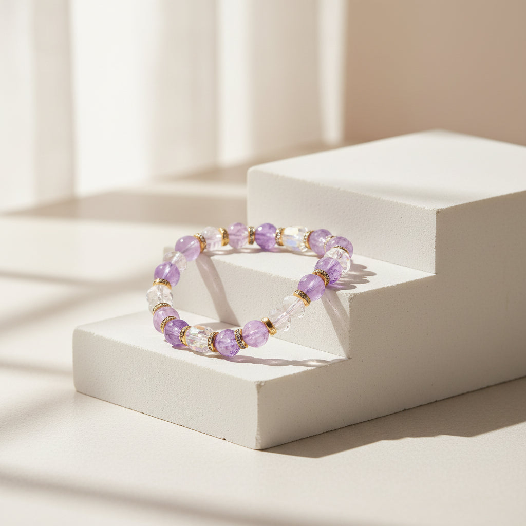 Minimalist Personalized Zodiac Crystal Beaded Bracelet - Perfect Gift for Her