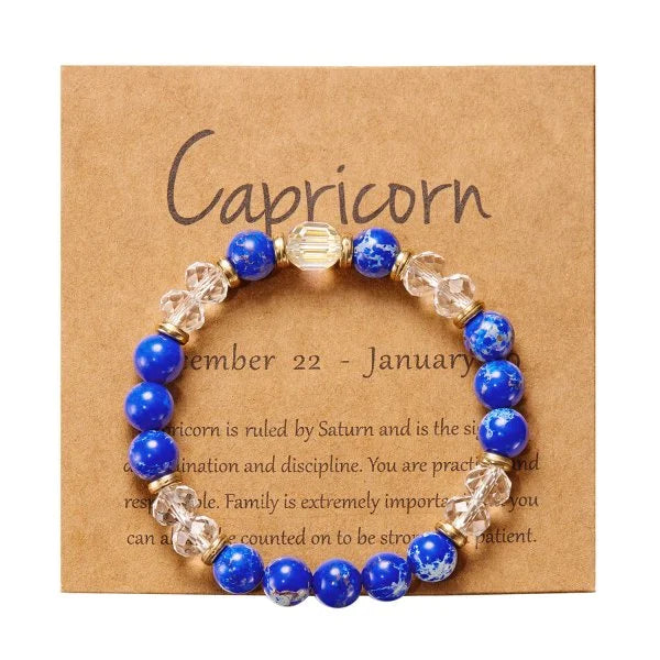 Minimalist Personalized Zodiac Crystal Beaded Bracelet - Perfect Gift for Her