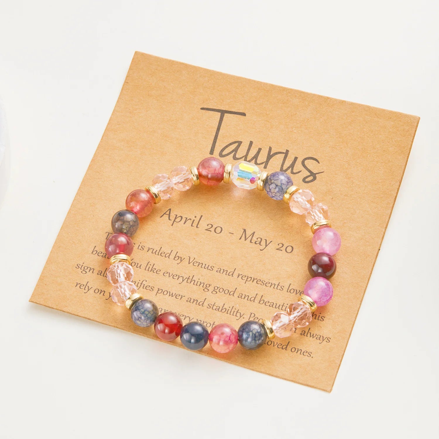 Minimalist Personalized Zodiac Crystal Beaded Bracelet - Perfect Gift for Her