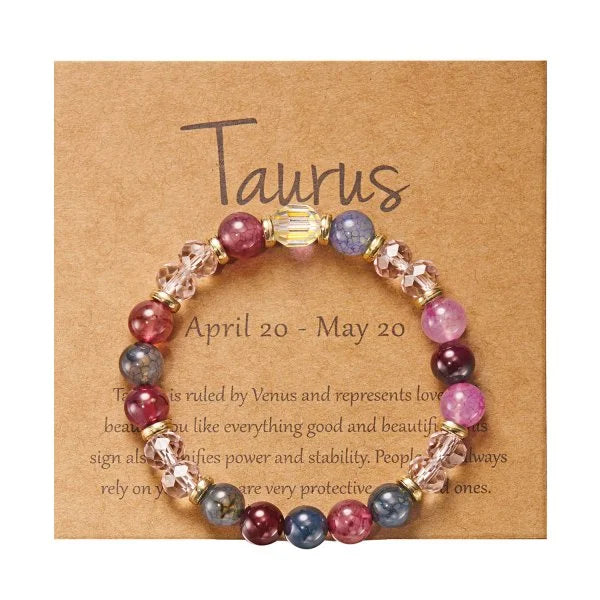 Minimalist Personalized Zodiac Crystal Beaded Bracelet - Perfect Gift for Her